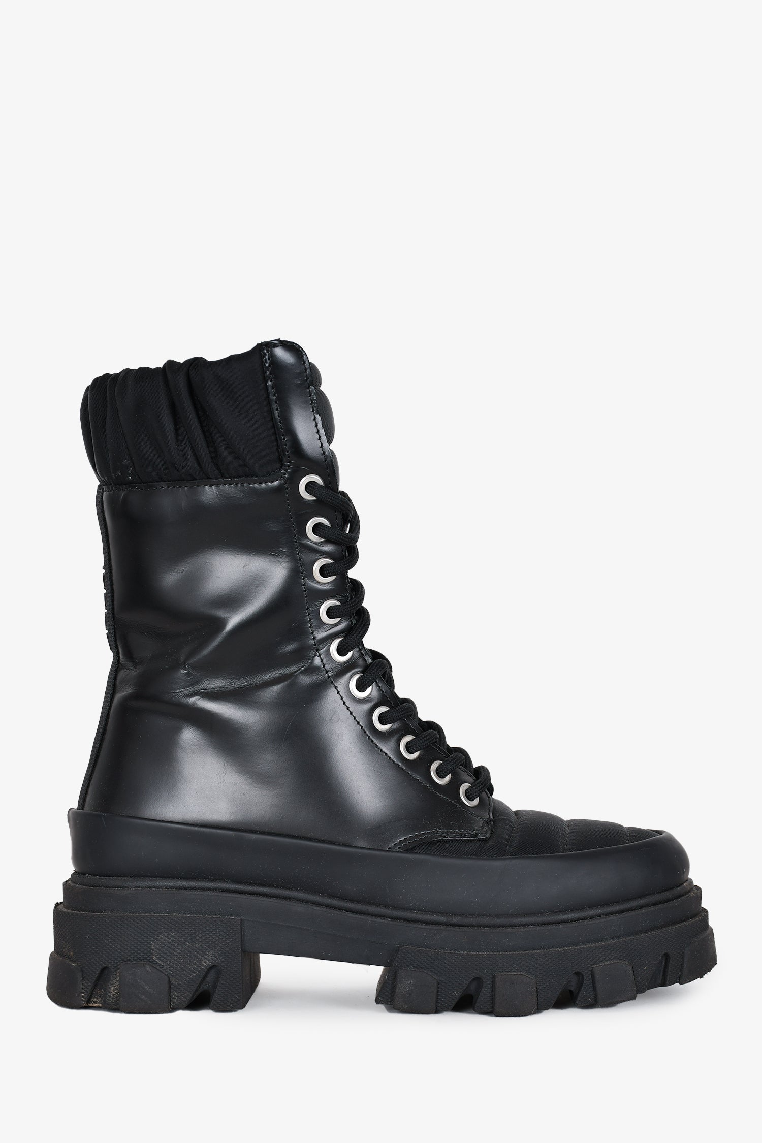 Ganni Black Leather Combat Boots Size 37 – Mine & Yours