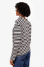 Junya Watanabe Comme des Garcons Black/White Striped Asymmetrical Cardigan Size S