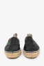 Pre-loved Chanel™ Black Leather CC Espadrilles Size 38
