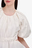 Aje White Silk Puff Sleeve Cut-Out Back Mini Dress Size 10