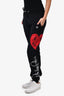Philipp Plein Black Crystal Embellished Heart Sweatpants Size M