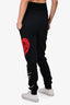 Philipp Plein Black Crystal Embellished Heart Sweatpants Size M