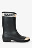 Chanel 2019 Black/White Rubber Boots Size 37