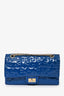 Pre-Loved Chanel™ 2008/09 2.55 Blue Patent Leather Puzzle Bag