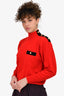 Celine Red/Black Gold Button Detailed Sweater