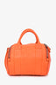Alexander Wang Orange Leather Studded Top Handle Bag with Strap