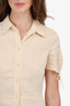 Theory Cream Cotton/Linen Collared Button Short Dress Size 4