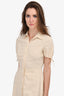Theory Cream Cotton/Linen Collared Button Short Dress Size 4