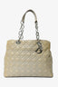 Christian Dior Beige Patent Leather Shopping Tote