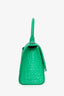 Balenciaga Green Embossed Leather Hourglass X-Small Top Handle Bag