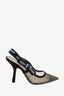 Christian Dior Black Mesh J'Adior Slingback Heels Size 35
