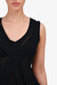 Chanel Navy Knit Crossover Front V-Neck Tank Top Size 36