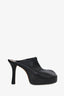 Bottega Veneta Black Leather Heeled Mules Size 38