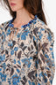Misa Los Angeles White/Blue Floral Printed Blouse Size XS
