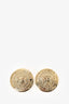 Balmain Gold Tone Large Coin Earrings