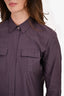 S Max Mara Purple Water Resistant Button-Up Shirt Size 8 US