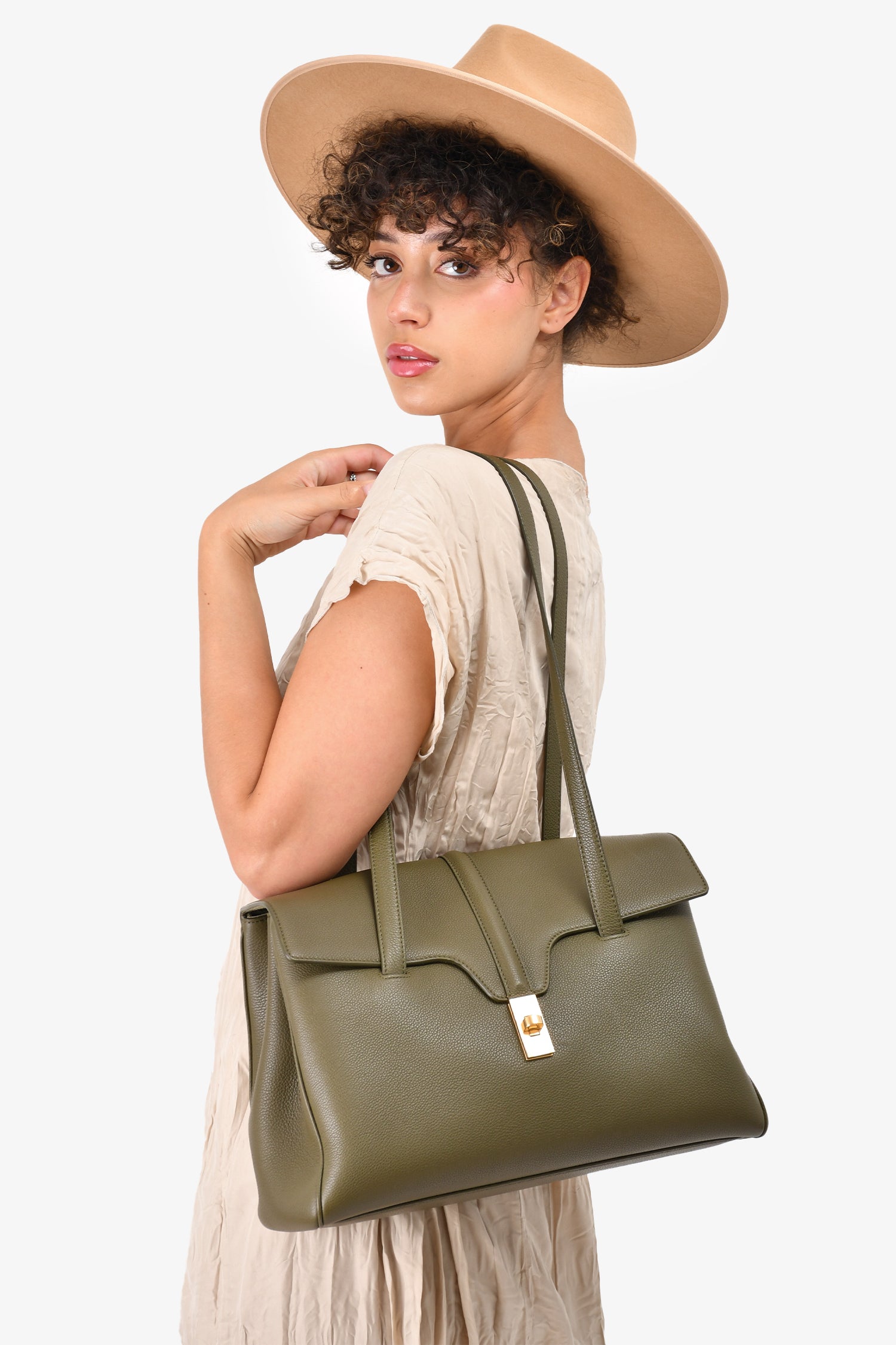 Celine 2020 Green Leather Medium Soft 16 Shoulder Bag – Mine & Yours