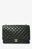 Chanel 2012 Black Quilted Lambskin Maxi Double Flap