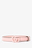 Gucci Pink Leather Monochromatic Thin Marmont Belt Size 80
