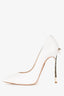 Casadei White Leather Ribbon Detailed Heels Size 6