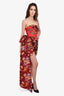 Oscar De La Renta 2020 Red Floral Embroidered Brocade Mini Dress Size 0