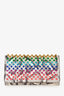 Christian Louboutin Snakeprint Leather Rainbow Crystal Wallet