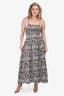 Faithfull The Brand Black/White Zebra Printed Sleeveless Dress Size M