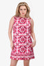 Dolce & Gabbana Pink/White Patterned Sleeveless Dress Size 8