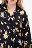 Burberry Black Floral Print Blouse Size 8