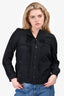 A.P.C. Black Silk Pleated Front Pocket Blouse Size M