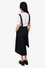 Yohji Yamamoto Black Wool Removable Strap Midi Skirt Size S