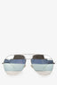 Christian Dior Silver Tone/Blue Dior Split 1 Aviator Sunglasses