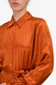 Temperley Orange Belted Collared Dress with Slip Est. Size S
