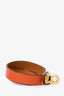 Hermes Orange Leather Mini Kelly Double Tour Bracelet