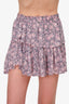 LoveShackFancy Pink Patterned Ruffle Skirt Size S
