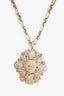 Chanel Gold Toned Pink Resin CC Embellished Necklace