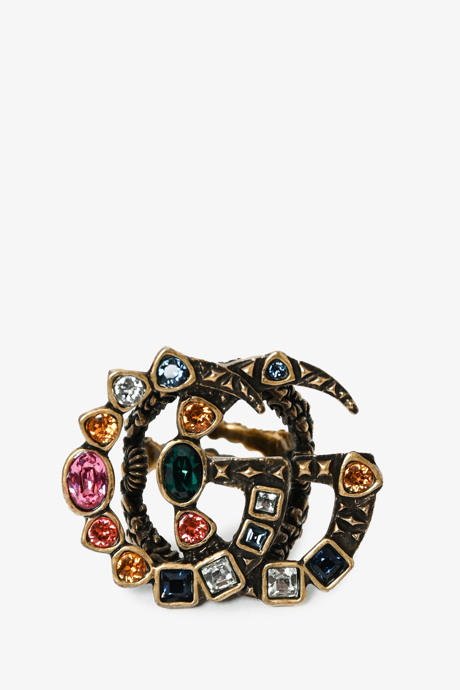 Gucci Multicolor Crystal Embellished GG Ring – Mine & Yours