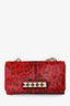Valentino Red Calf Hair Leopard Print 'Va Va Voom' Shoulder Bag