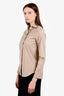 Brunello Cucinelli Khaki  Beaded Collar Button Down Long Sleeve Shirt Size XS