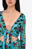 Rat and Boa Turquoise Floral Wrap Top Set + Shorts Size XS