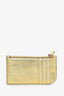 Versace Gold Metallic Leather Zip Card Holder