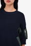 Sacai Blue/Green Knit/Nylon Crew Neck Sweater Size 3