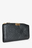 Burberry Black Pebble Leather Tartan Embossed Long Wallet