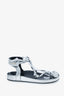 Isabel Marant Silver Metallic Tulip Bow Slingback Sandals Size 38