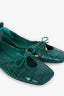 Frame Green Croc Embossed Ballet Flats Size 37