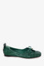 Frame Green Croc Embossed Ballet Flats Size 37