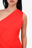 Superdown Red Ruched One-Shoulder Mini Dress Size M