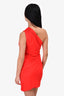 Superdown Red Ruched One-Shoulder Mini Dress Size M
