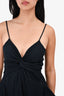 Prada Black Strappy V-Neck Bubble Hem Mini Dress Size 42