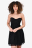 Diane Von Furstenburg Black Chiffon Strapless Bustier Dress Size 0